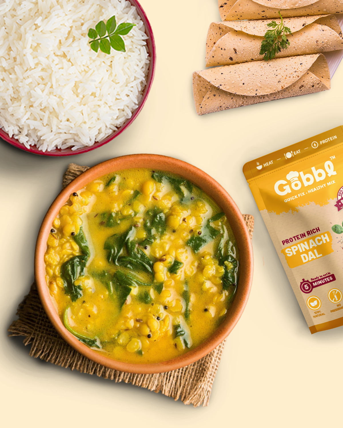 High Protein Spinach Dal