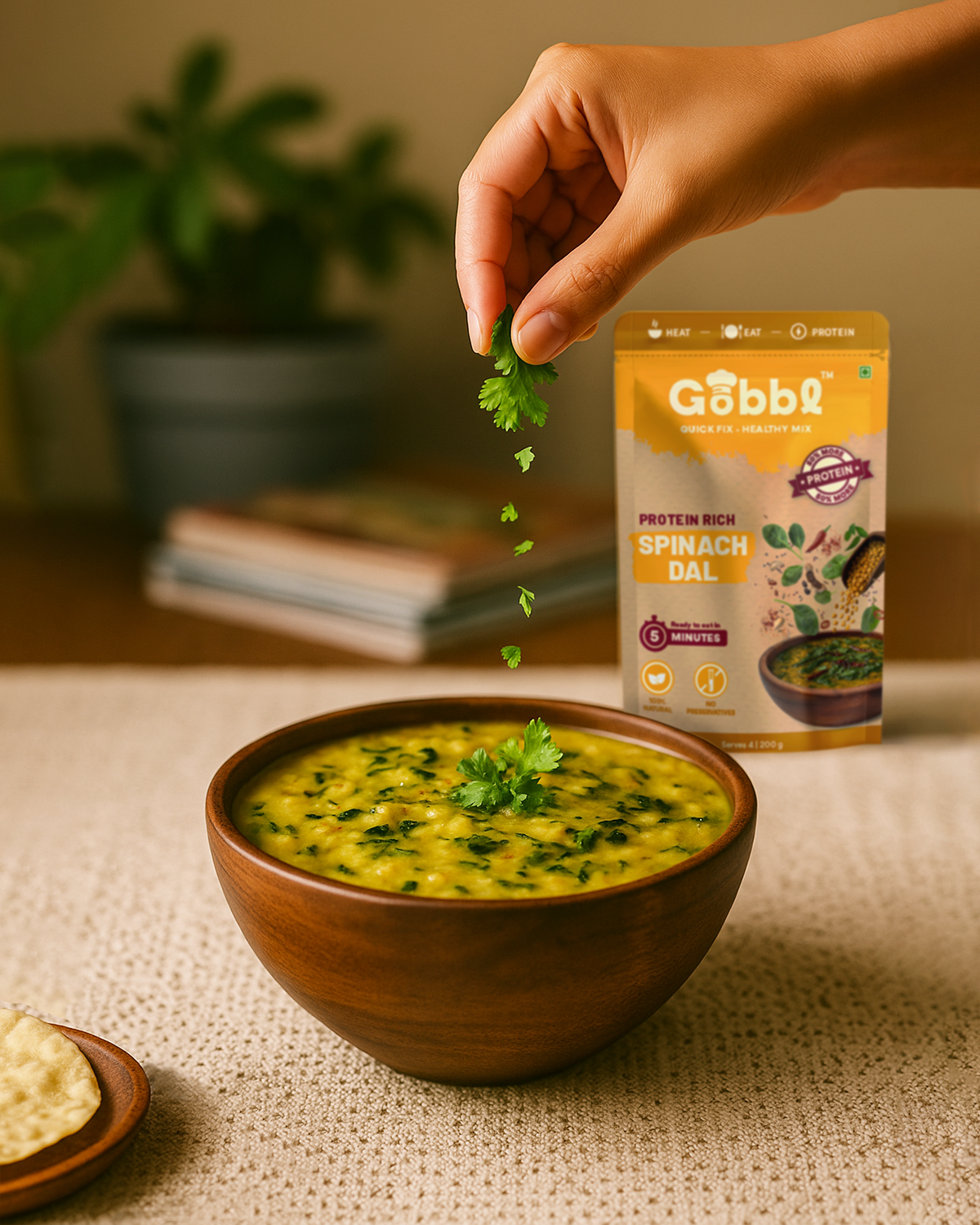 High Protein Spinach Dal
