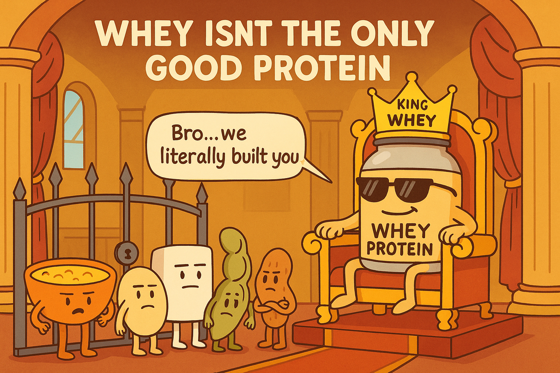 Whey protein versus whole foods comparison showing dal paneer soy traditional combinations NIH research food variety beats supplements